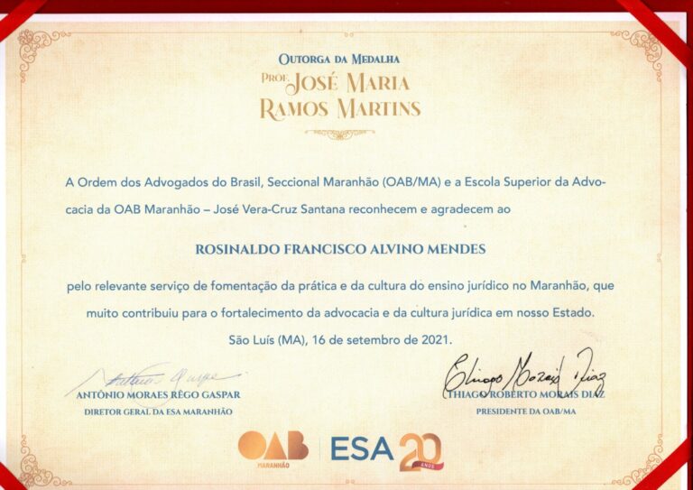 Certificado OAB de Excelência